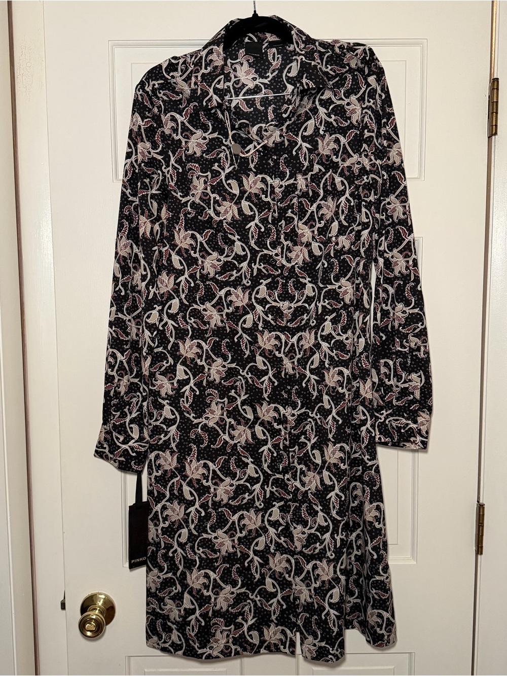 NWT Pinko Printed Button Up Dress Size 42/US 4/6